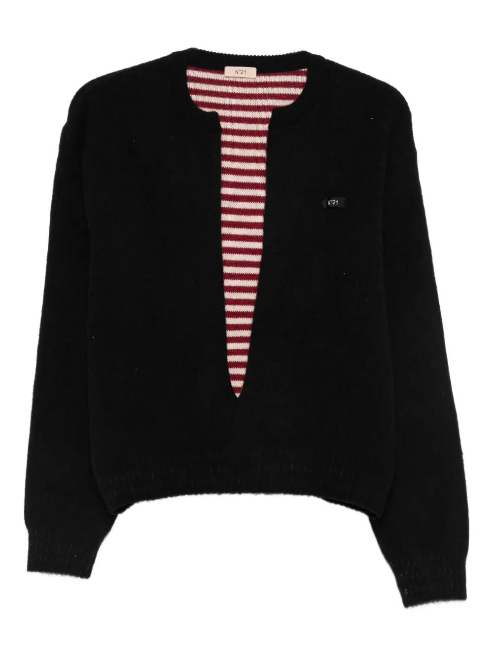 Свитер с глубоким V-образным вырезом Nº21, черный
Свитер с глубоким V-образным вырезом Nº21, черный