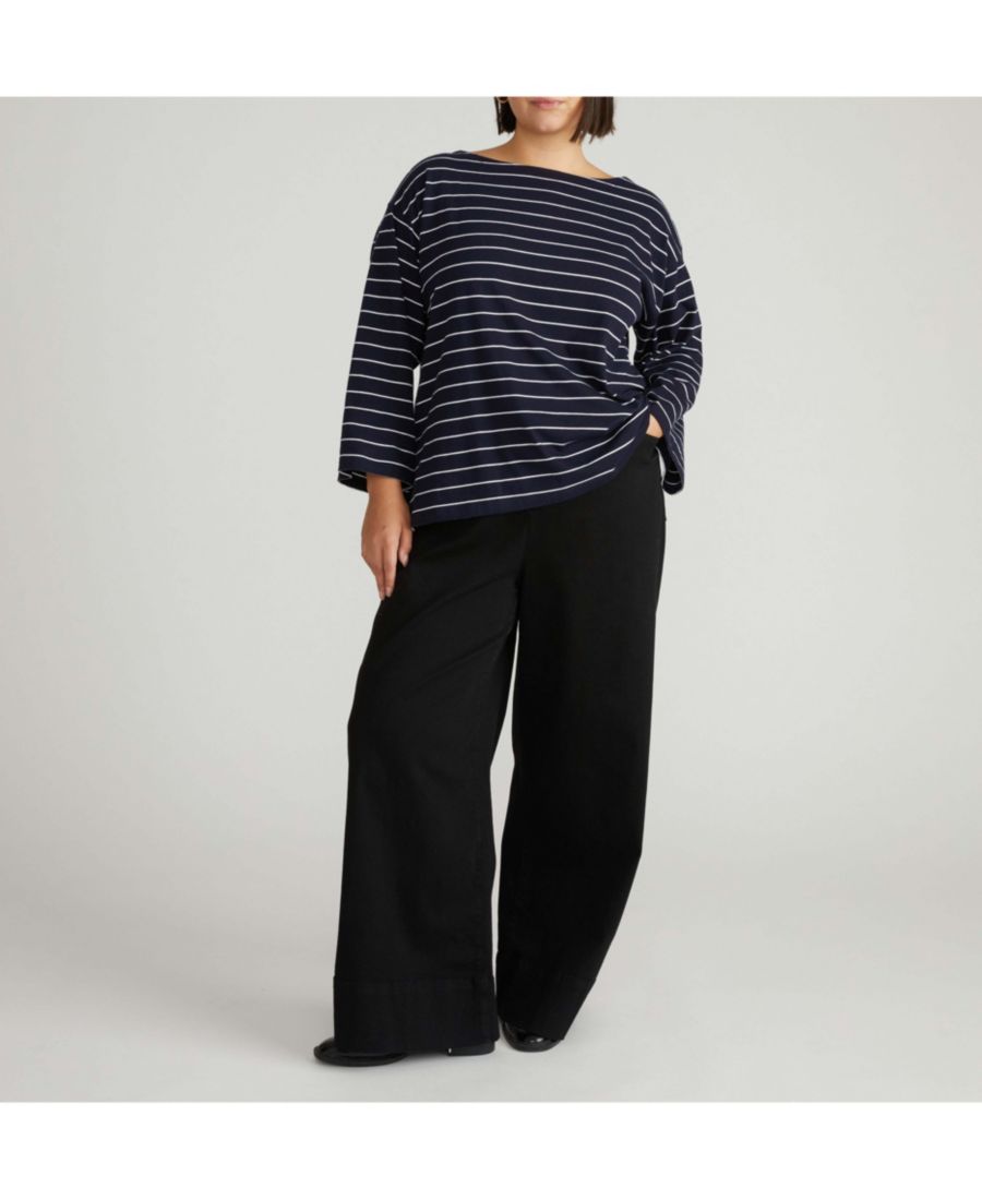 Топ с рукавами-колоколами в бретонском стиле от Montauk больших размеров Universal Standard, Navy pinstripe
Топ с рукавами-колоколами в бретонском стиле от Montauk больших размеров Universal Standard, Navy pinstripe