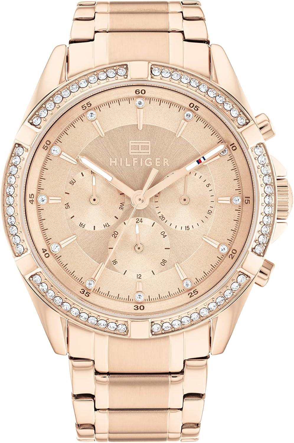Женские спортивные часы Tommy Hilfiger из нержавеющей стали с кристальным безелем, текстурированным циферблатом и звеньевым браслетом - элегантный подарок для нее, Carnation
Женские спортивные часы Tommy Hilfiger из нержавеющей стали с кристальным безелем, текстурированным циферблатом и звеньевым браслетом - элегантный подарок для нее, Carnation