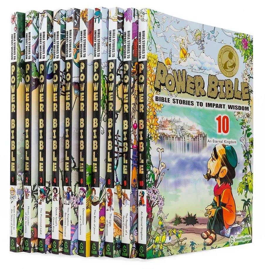 Power Bible: Bible Stories To Impart Wisdom Complete Set (10 Books) (Green Egg Media Inc)
Power Bible: Bible Stories To Impart Wisdom Complete Set (10 Books) (Green Egg Media Inc)