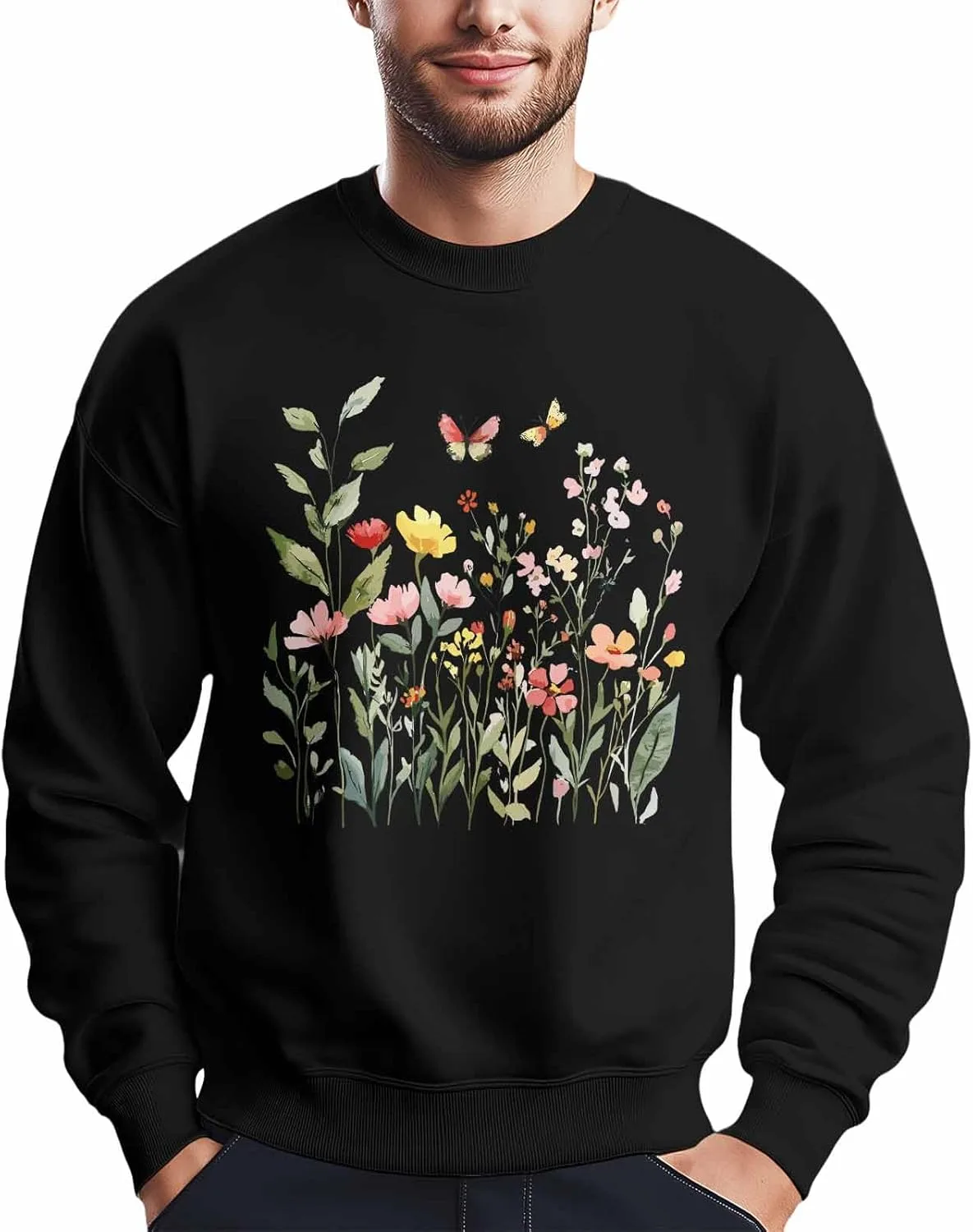 Мужской свитшот с принтом весенних цветов и бабочек Winvebermior
Мужской свитшот с принтом весенних цветов и бабочек Winvebermior
