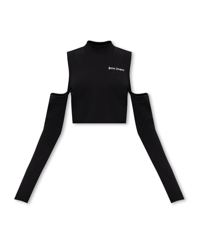 Укороченный топ с логотипом Palm Angels, черный
Укороченный топ с логотипом Palm Angels, черный