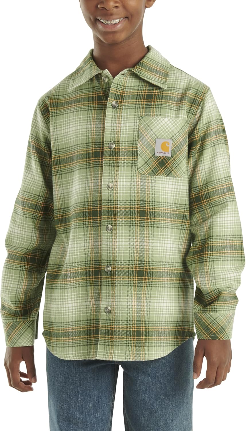 Carhartt мальчиковая клетчатая фланелевая рубашка, Loden Frost
Carhartt мальчиковая клетчатая фланелевая рубашка, Loden Frost