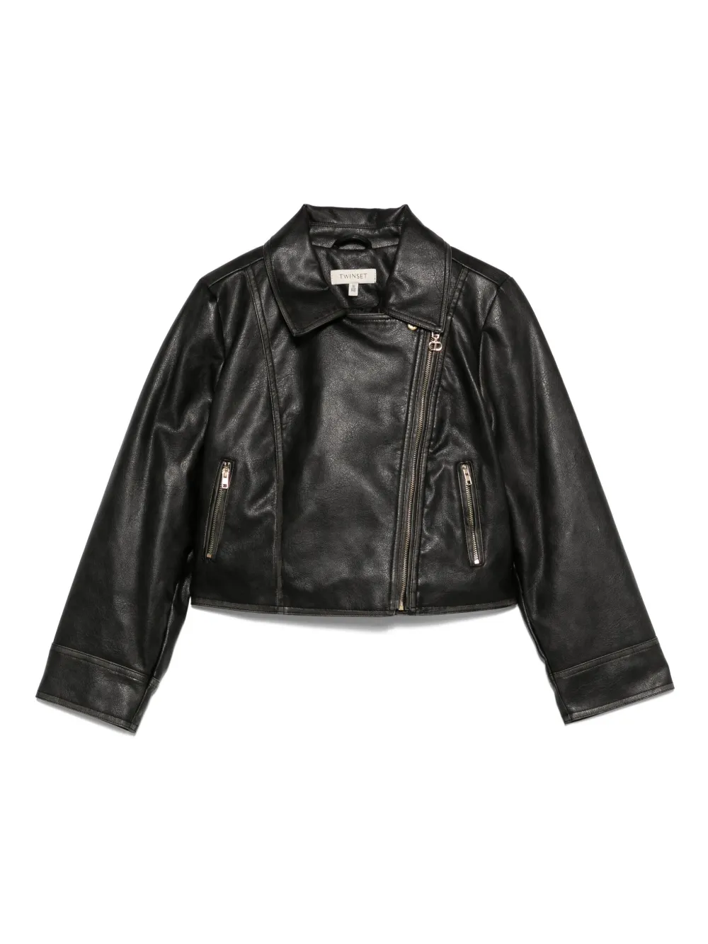 Байкерская куртка с косой молнией TWINSET Kids, черный
Байкерская куртка с косой молнией TWINSET Kids, черный