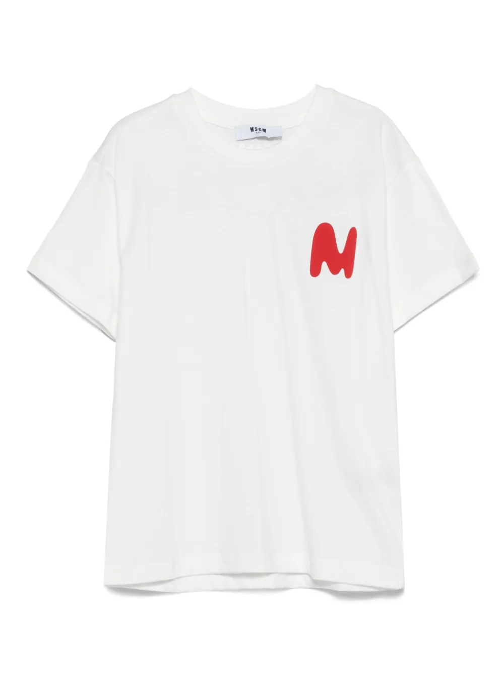 Футболка с логотипом MSGM Kids, белый 
Футболка с логотипом MSGM Kids, белый