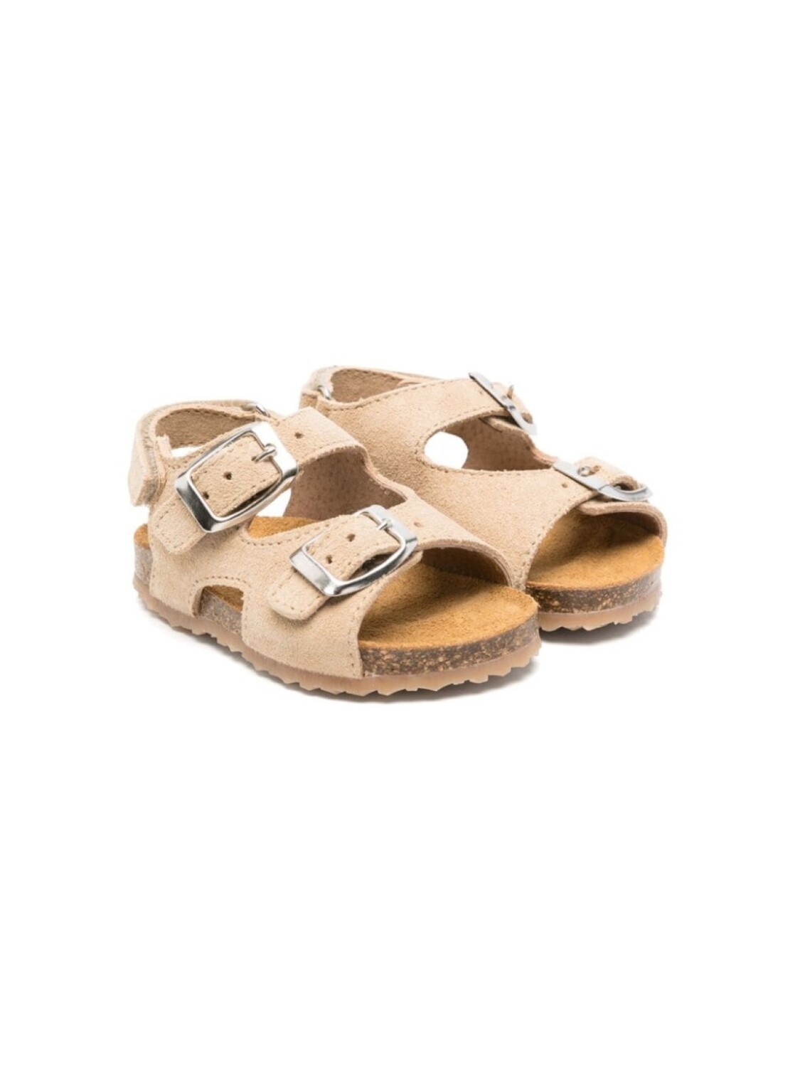 Pèpè замшевые сандалии с двумя пряжками, нейтральный цвет