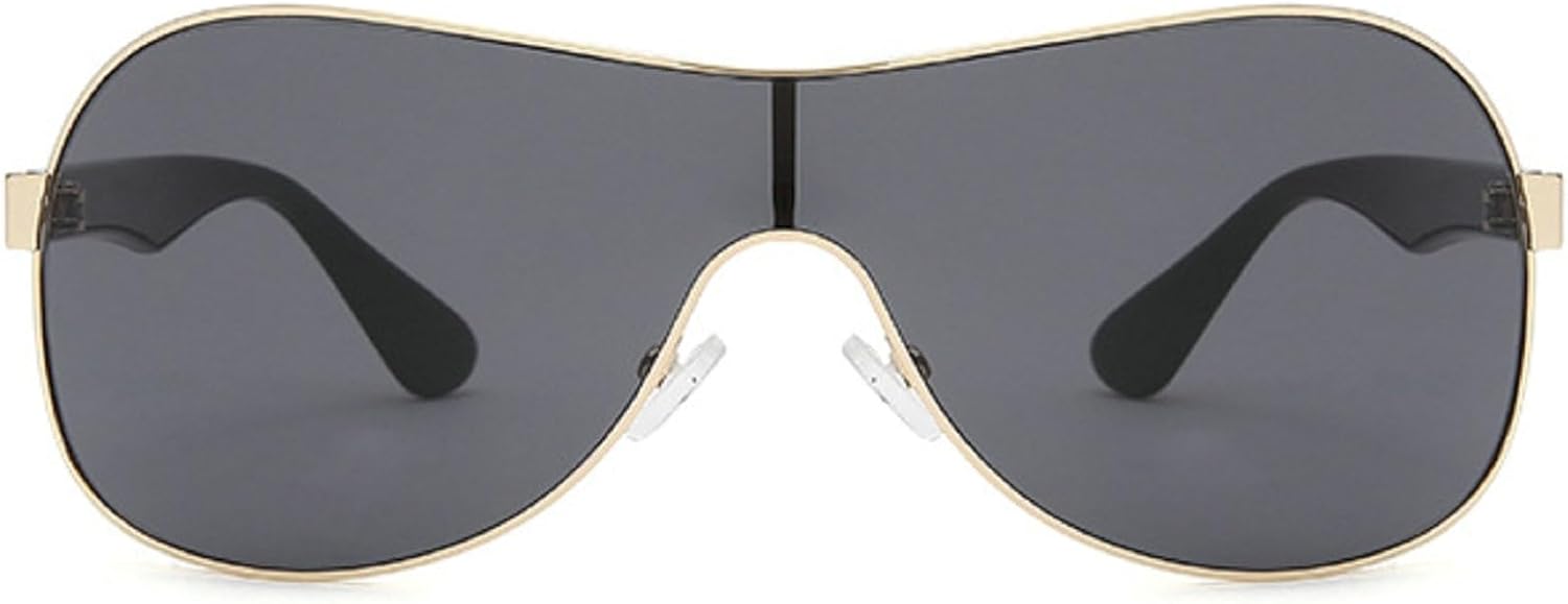 Модные солнцезащитные очки-пилот большого размера для женщин и мужчин, роскошные цельные солнцезащитные очки с обтекаемой формой, винтажные большие очки для вождения mincl, Gold Gray
Модные солнцезащитные очки-пилот большого размера для женщин и мужчин, роскошные цельные солнцезащитные очки с обтекаемой формой, винтажные большие очки для вождения mincl, Gold Gray