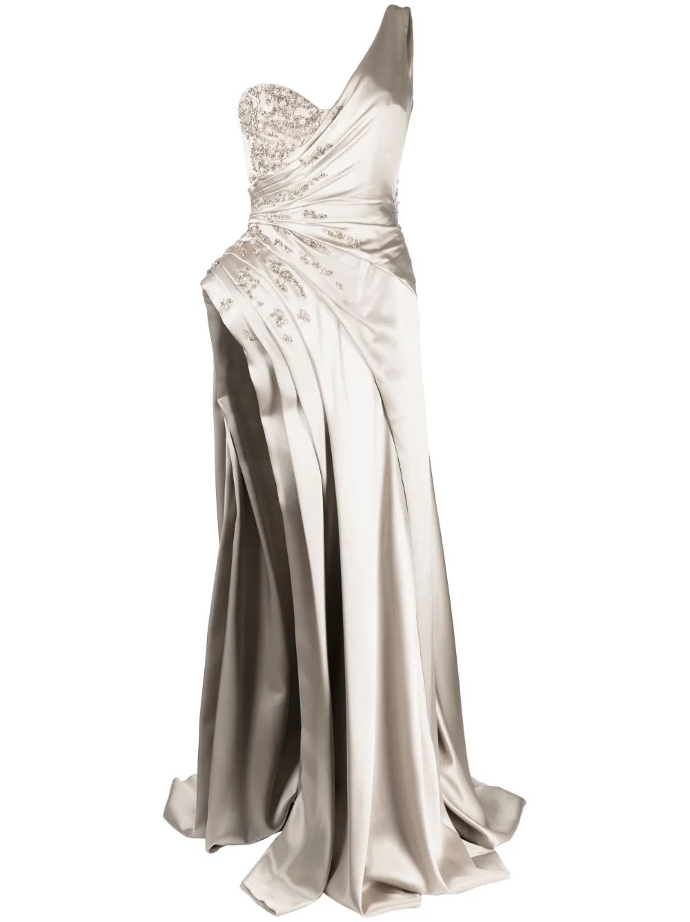 Вечернее платье на одно плечо с вышивкой Saiid Kobeisy, белый