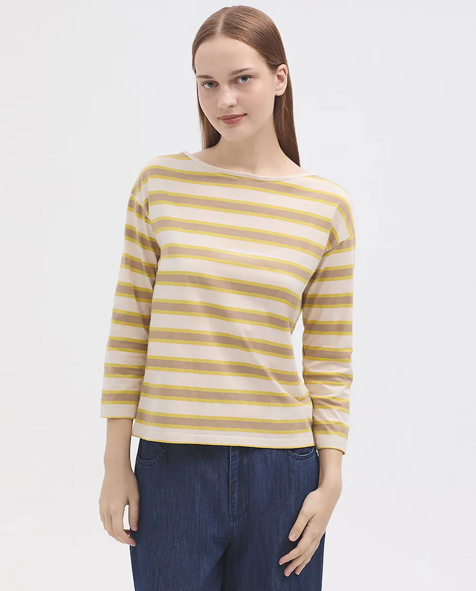 Женская полосатая хлопковая футболка Nice Things, желтый
Женская полосатая хлопковая футболка Nice Things, желтый