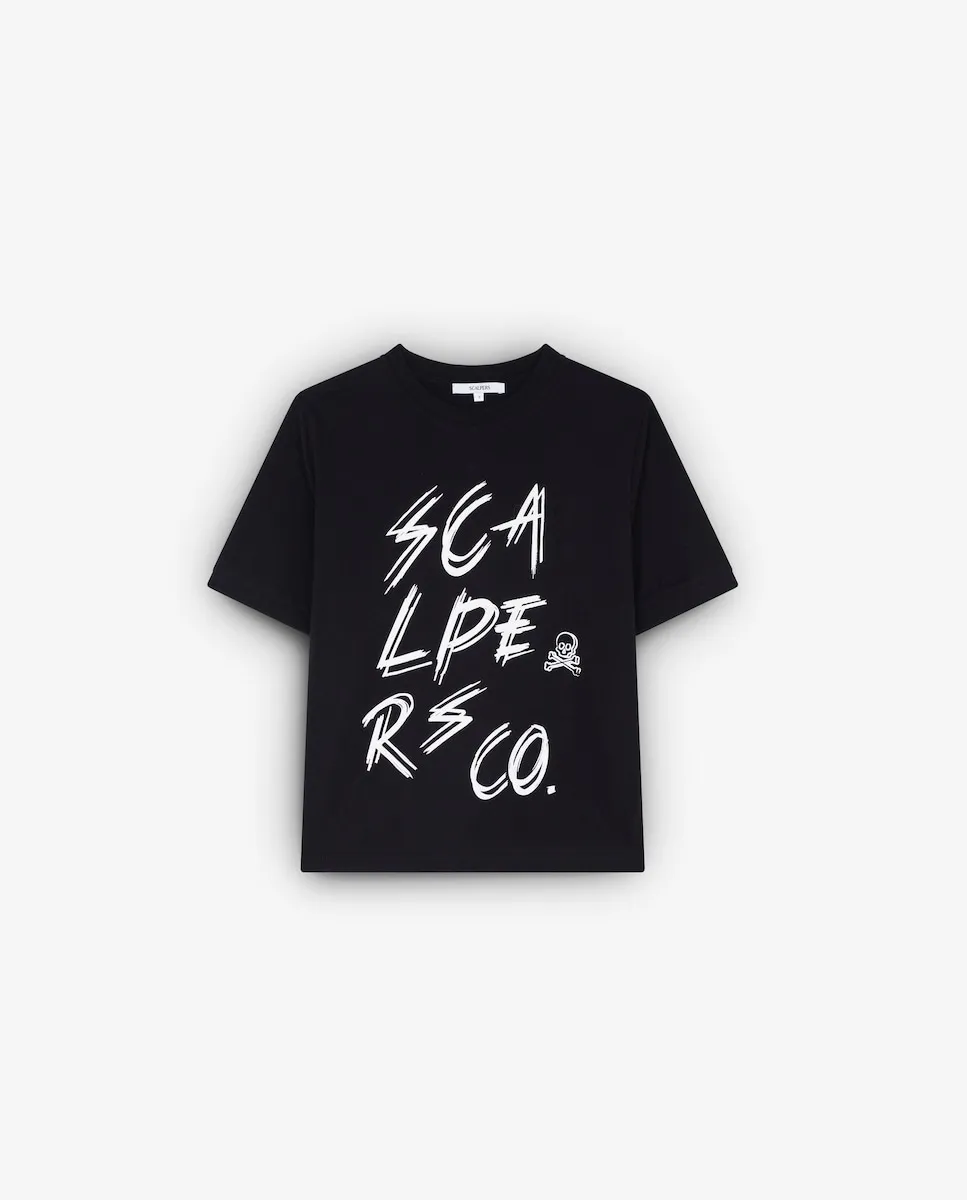 Женская хлопковая футболка прямого кроя Scalpers, черный
Женская хлопковая футболка прямого кроя Scalpers, черный