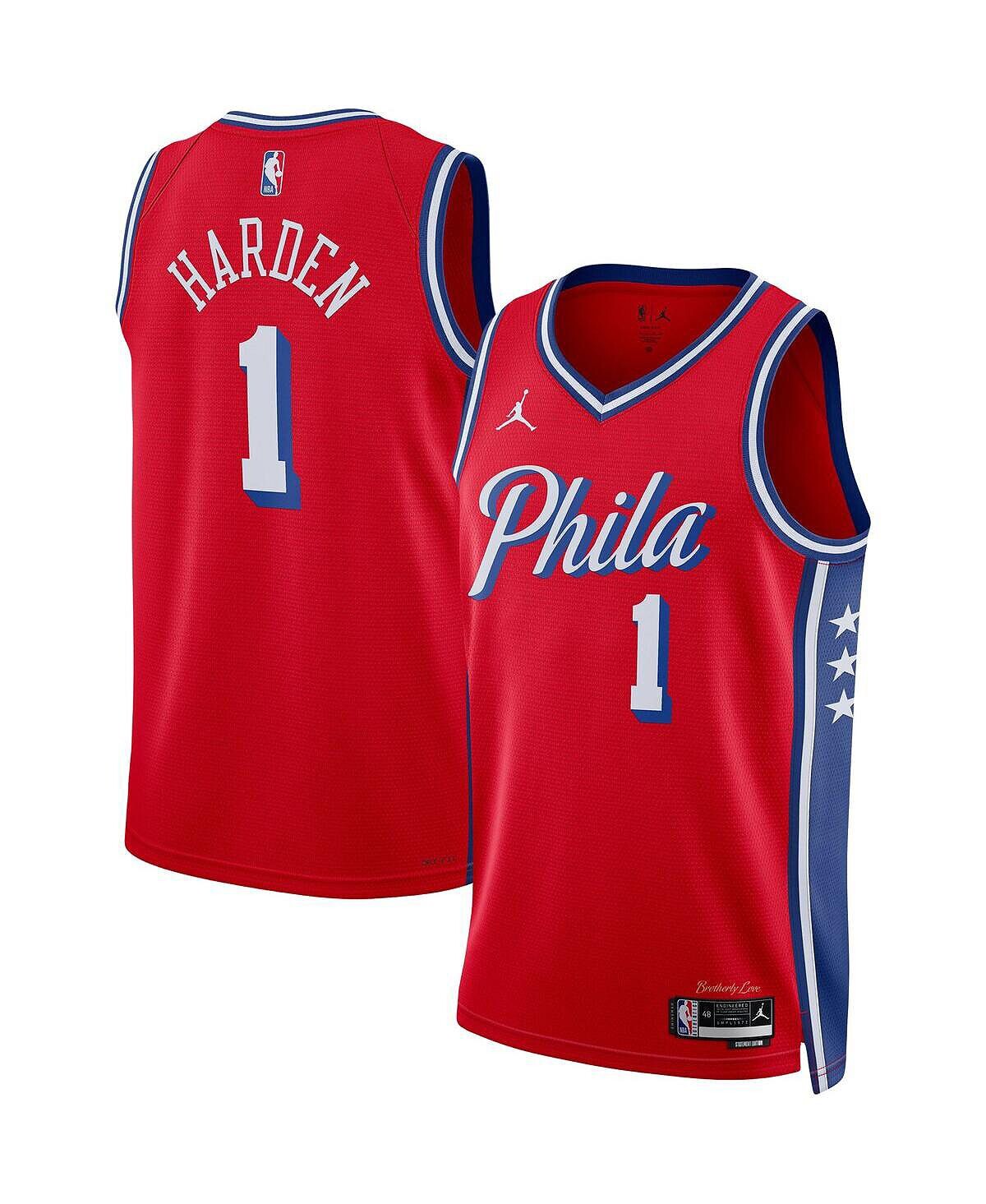 Мужская футболка бренда James Harden Red Philadelphia 76ers 2022/23 Statement Edition Swingman Jordan
Мужская футболка бренда James Harden Red Philadelphia 76ers 2022/23 Statement Edition Swingman Jordan