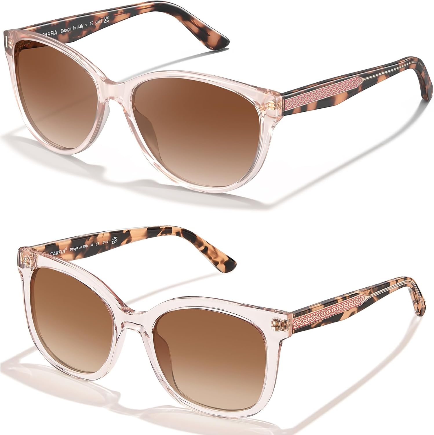 Женские поляризованные солнцезащитные очки CARFIA «Кошачий глаз» из ацетата, розовые, с защитой от УФ-излучения, в стиле ретро, с рельефным узором и проволочным каркасом
Женские поляризованные солнцезащитные очки CARFIA «Кошачий глаз» из ацетата, розовые, с защитой от УФ-излучения, в стиле ретро, с рельефным узором и проволочным каркасом