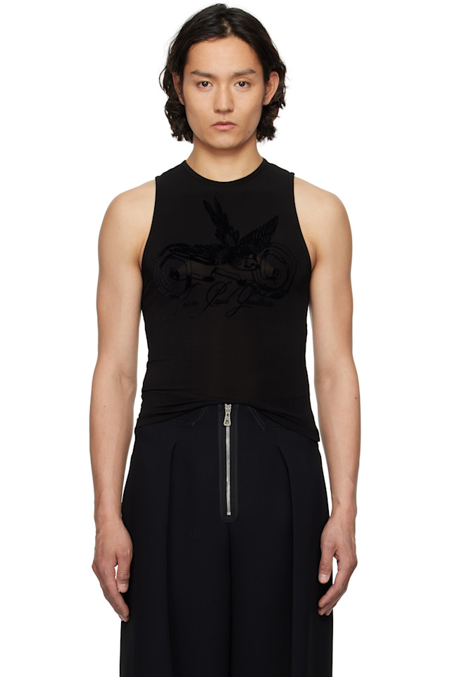 Флокированный топ для тату с принтом Jean Paul Gaultier, черный
Флокированный топ для тату с принтом Jean Paul Gaultier, черный