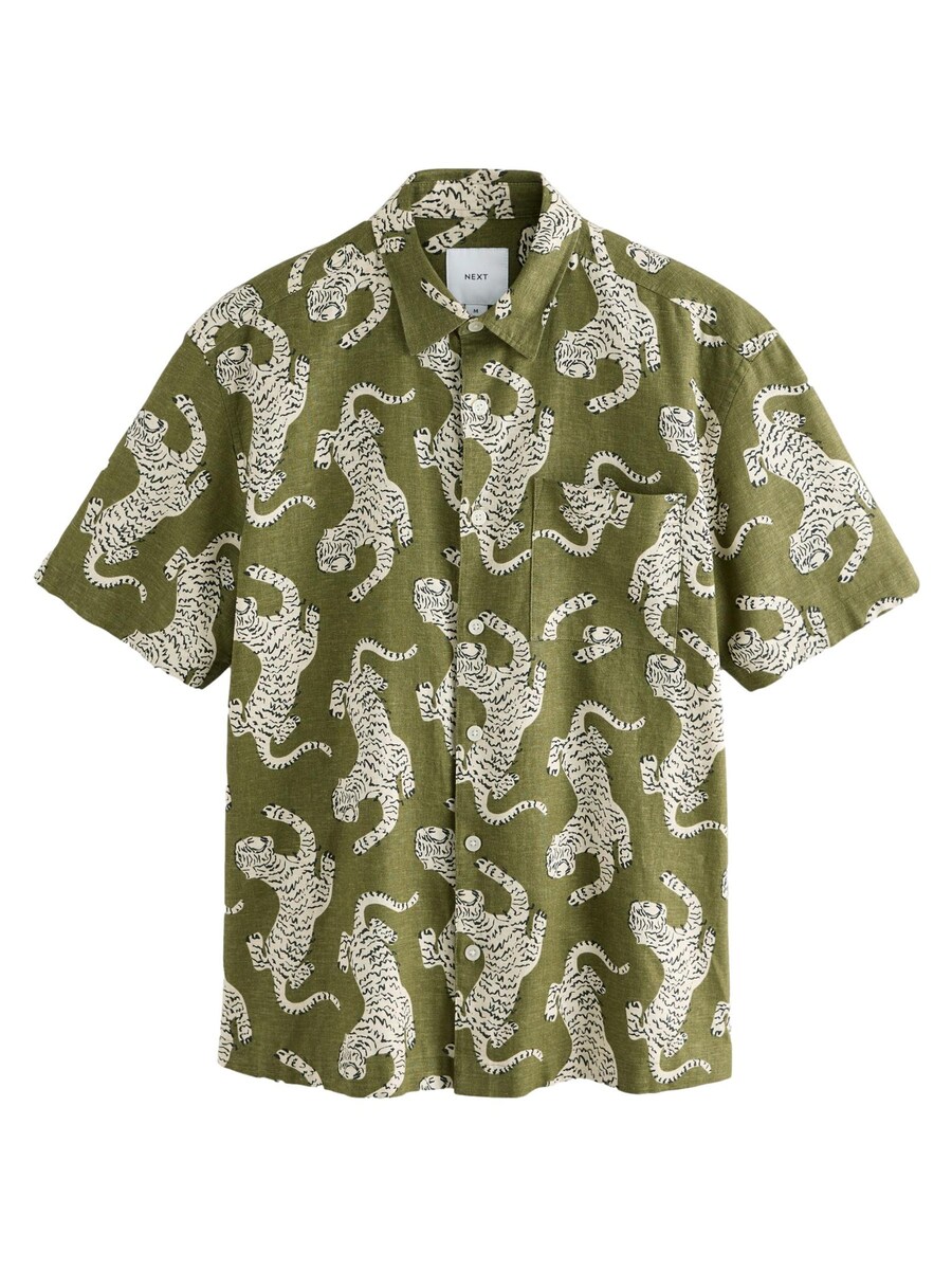 Рубашка обычного кроя на пуговицах Next, зеленый
Рубашка обычного кроя на пуговицах Next, зеленый