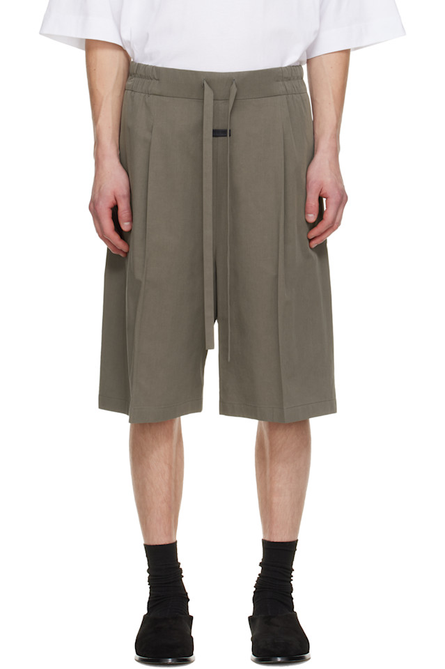 Fear Of God Свободные шорты из хлопка и тенсела цвета хаки
Fear Of God Свободные шорты из хлопка и тенсела цвета хаки