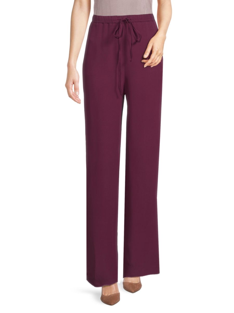 Прямые шелковые брюки Valentino, цвет Deep Purple 
Прямые шелковые брюки Valentino, цвет Deep Purple