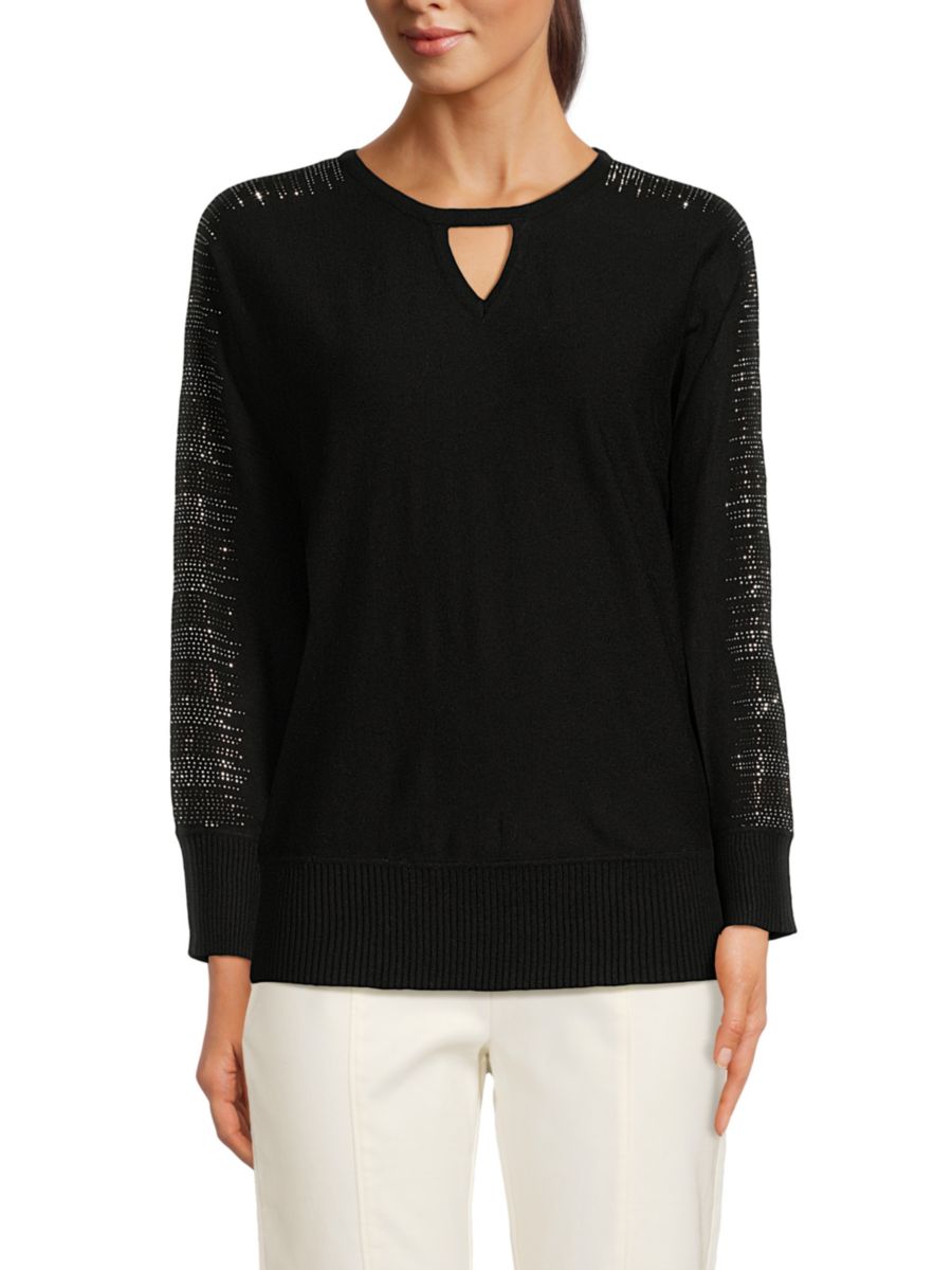 Свитер с вырезом и декорированной отделкой Joseph A, черный
Свитер с вырезом и декорированной отделкой Joseph A, черный