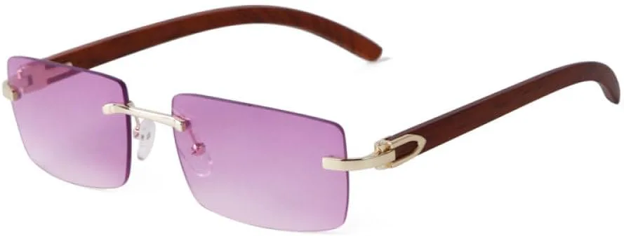 Женские солнцезащитные очки без оправы с деревянными дужками, модные уличные очки, квадратная форма, защита от ультрафиолета UV400 MTZJH, C6 Double Purple
Женские солнцезащитные очки без оправы с деревянными дужками, модные уличные очки, квадратная форма, защита от ультрафиолета UV400 MTZJH, C6 Double Purple