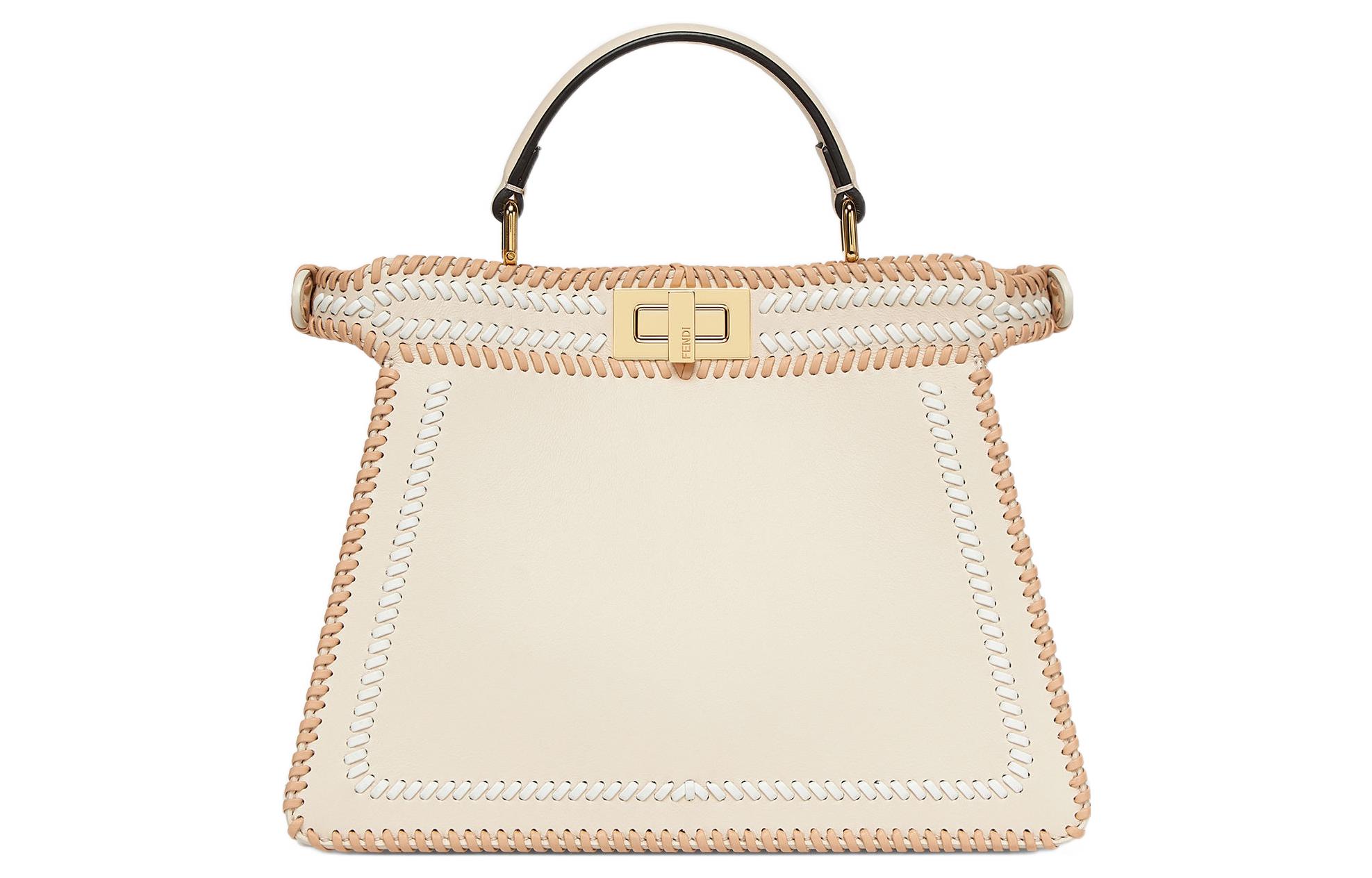 FENDI Сумка через плечо Peekaboo ISeeU из телячьей кожи, маленький размер, женская, камелия белый
FENDI Сумка через плечо Peekaboo ISeeU из телячьей кожи, маленький размер, женская, камелия белый