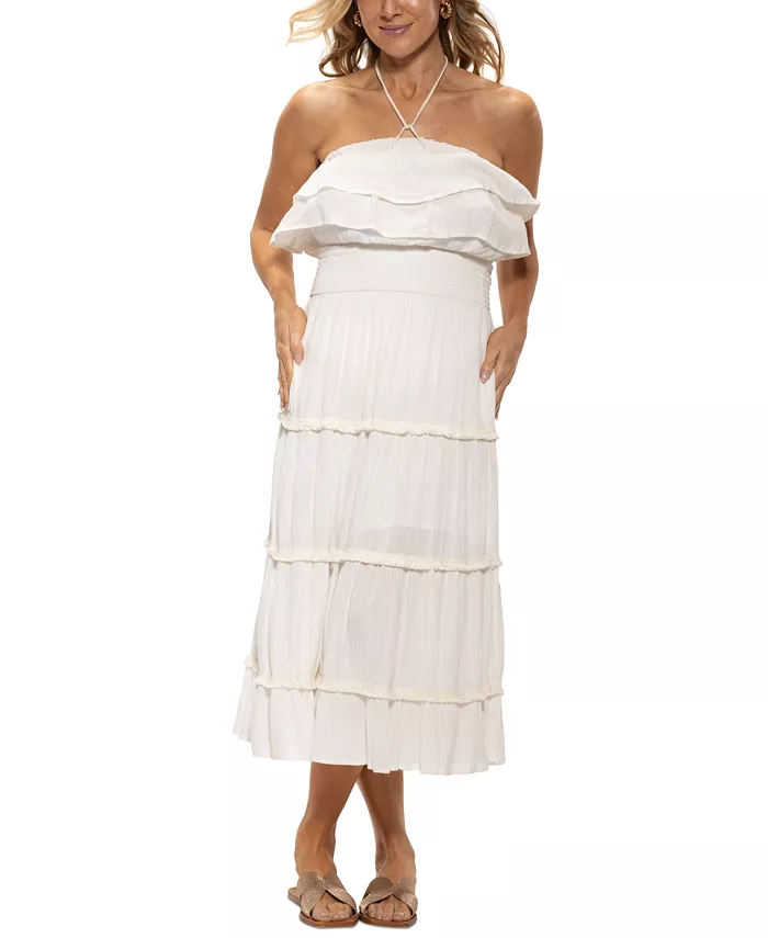 Женское платье-накидка с рюшами, плиссированной талией и ярусами Dotti, слоновая кость/кремовый
Женское платье-накидка с рюшами, плиссированной талией и ярусами Dotti, слоновая кость/кремовый