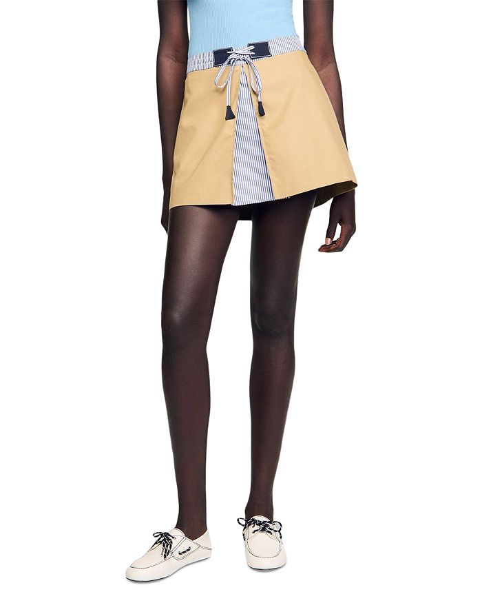 Короткая юбка из двух материалов Sandro, коричневый/бежевый
Короткая юбка из двух материалов Sandro, коричневый/бежевый
