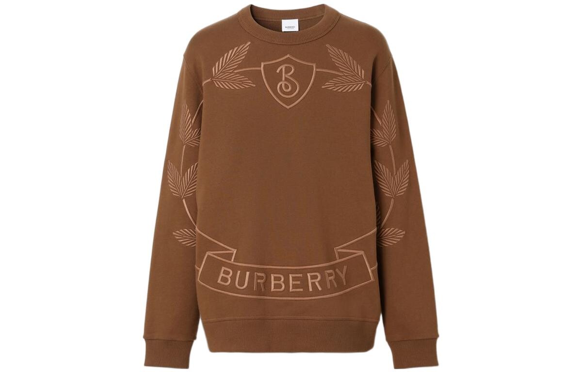 Хлопковая толстовка с вышитым гербом в виде дубовых листьев Burberry, коричневый
Хлопковая толстовка с вышитым гербом в виде дубовых листьев Burberry, коричневый