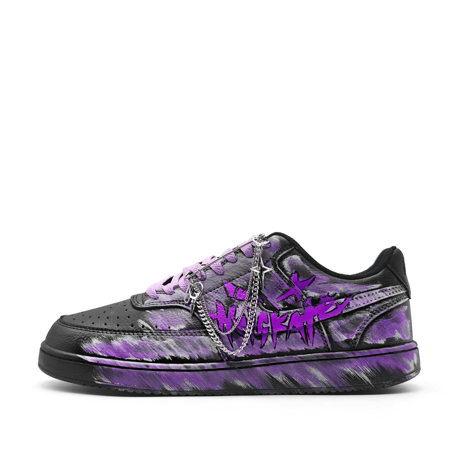 Nike Court Vision 1 Skateboard Shoes Unisex Low top Black Purple Colorway
Nike Court Vision 1 Skateboard Shoes Unisex Low top Black Purple Colorway