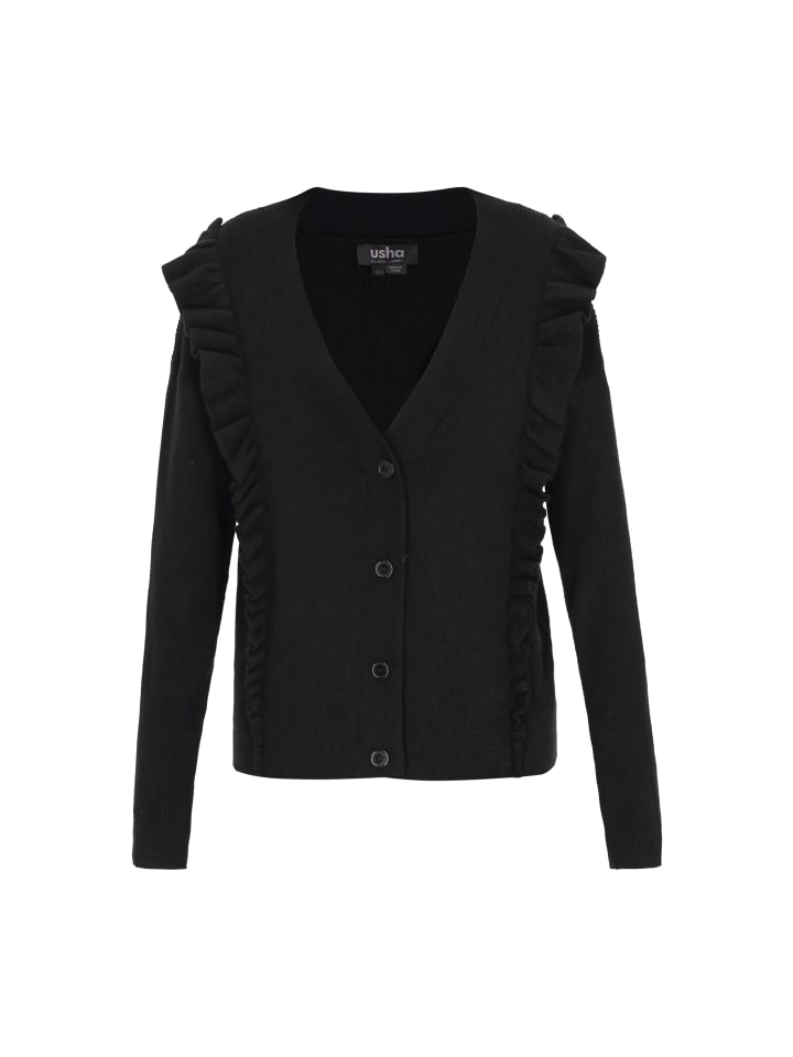 Usha BLACK LABEL Женский кардиган черного цвета
Usha BLACK LABEL Женский кардиган черного цвета