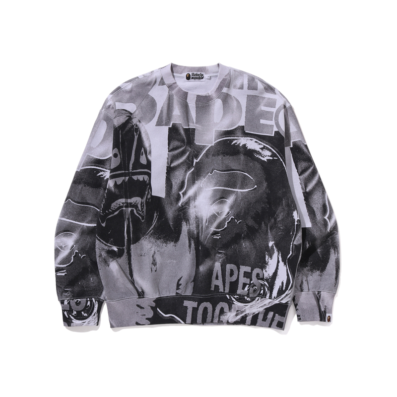 Бейповский свитшот с оверпринтом, расслабленный крой A BATHING APE, черный
Бейповский свитшот с оверпринтом, расслабленный крой A BATHING APE, черный