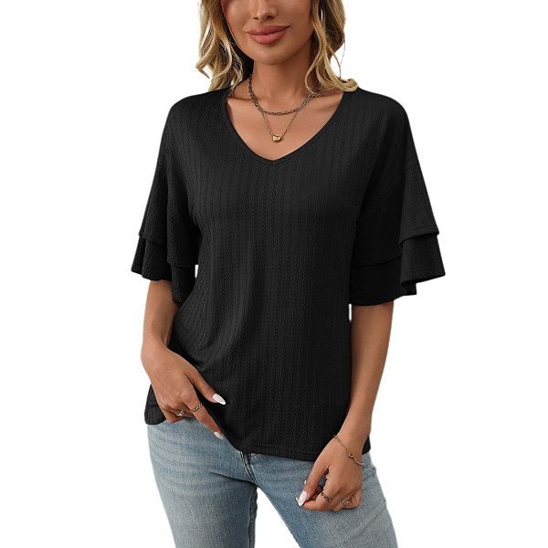 Женская блузка с коротким рукавом и рюшами Yesfashion, Black
Женская блузка с коротким рукавом и рюшами Yesfashion, Black