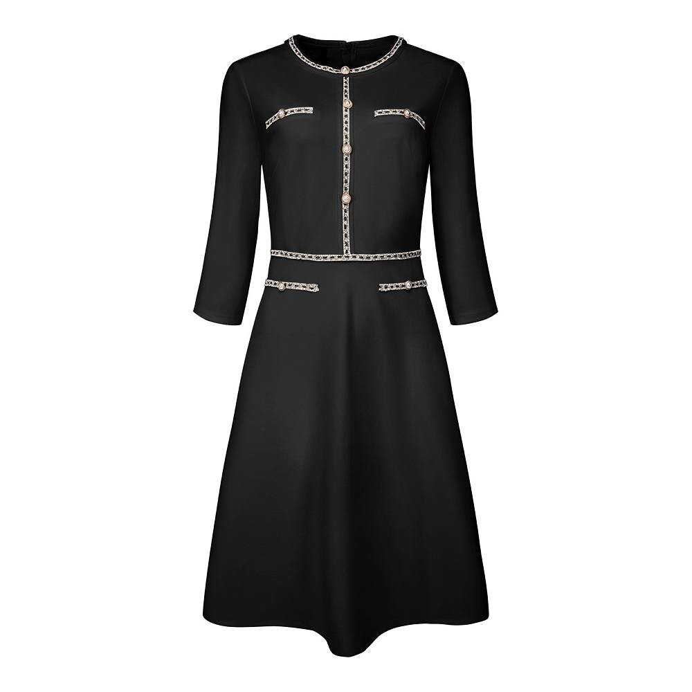 Женское платье-трапеция контрастного цвета, офисные платья с твидовой отделкой Hombety, черный
Женское платье-трапеция контрастного цвета, офисные платья с твидовой отделкой Hombety, черный