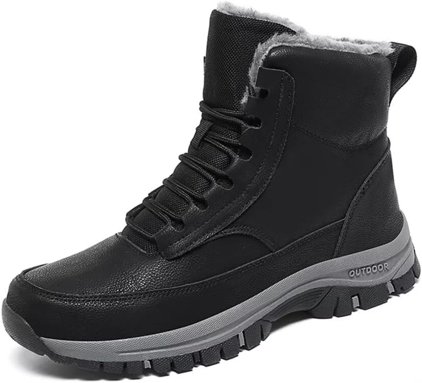 Мужские зимние ботинки Jakcuz Men Snow из кожи с противоскользящей подошвой, утепленные искусственным мехом, теплые ботинки на голенище для мужчин, черный
Мужские зимние ботинки Jakcuz Men Snow из кожи с противоскользящей подошвой, утепленные искусственным мехом, теплые ботинки на голенище для мужчин, черный