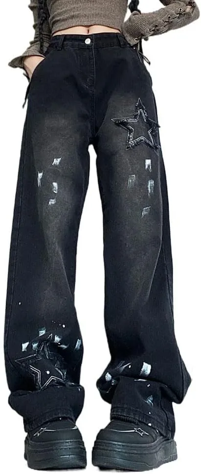 LAFOURAM Petite Jeans для женщин 5 FT, широкие, мешковатые, в стиле гот и Y2K, с пачворком и звездами
LAFOURAM Petite Jeans для женщин 5 FT, широкие, мешковатые, в стиле гот и Y2K, с пачворком и звездами