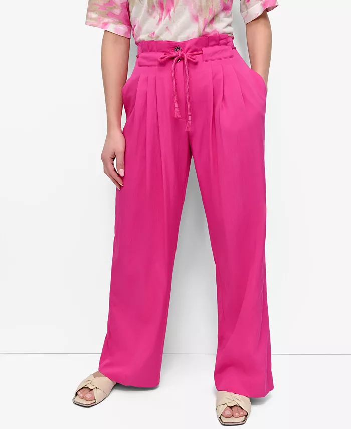 Женские брюки с завязкой спереди и широкими штанинами DKNY, розовый
Женские брюки с завязкой спереди и широкими штанинами DKNY, розовый