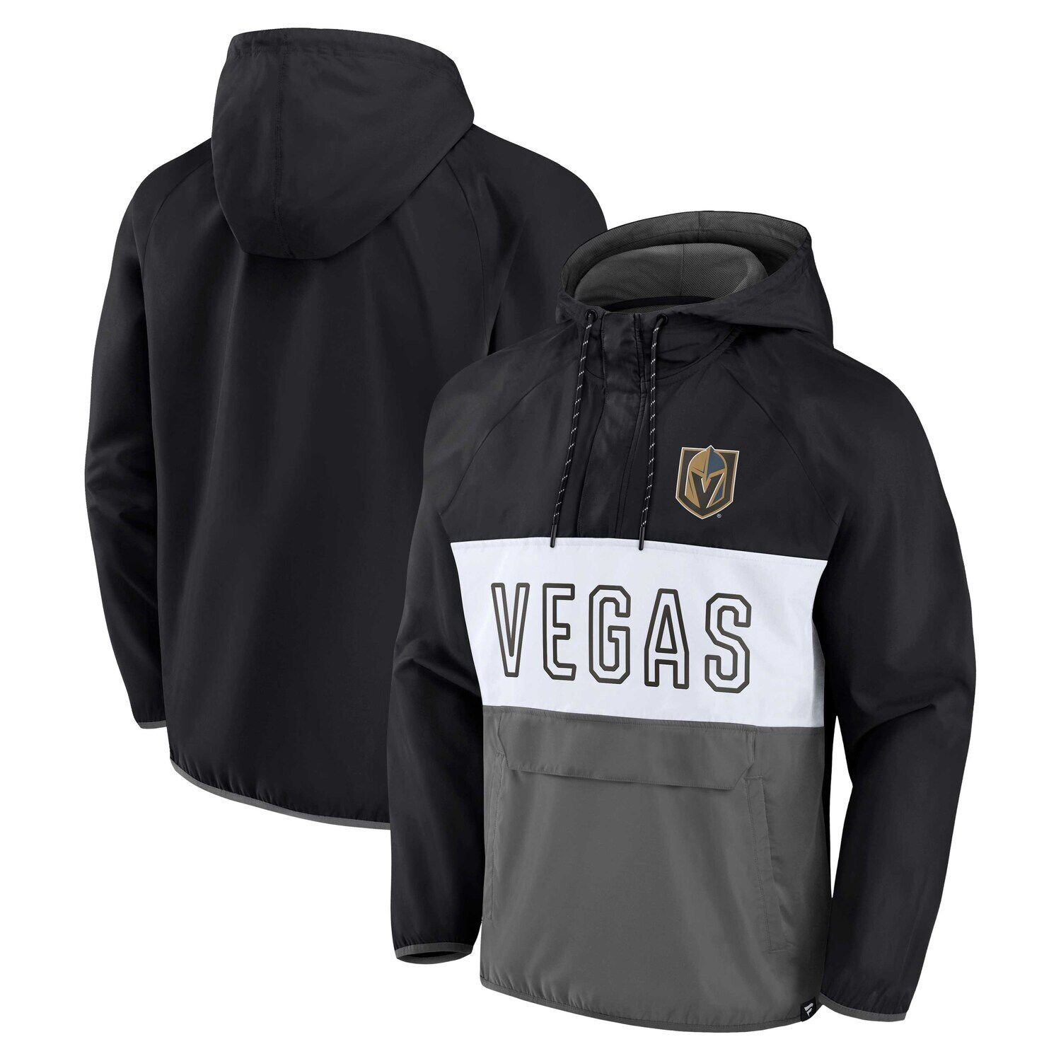 Мужской фирменный черный/серый Vegas Golden Knights Backhand Shooter Defender Anorak Толстовка с капюшоном и реглан Куртка с молнией на четверть Fanatics
Мужской фирменный черный/серый Vegas Golden Knights Backhand Shooter Defender Anorak Толстовка с капюшоном и реглан Куртка с молнией на четверть Fanatics