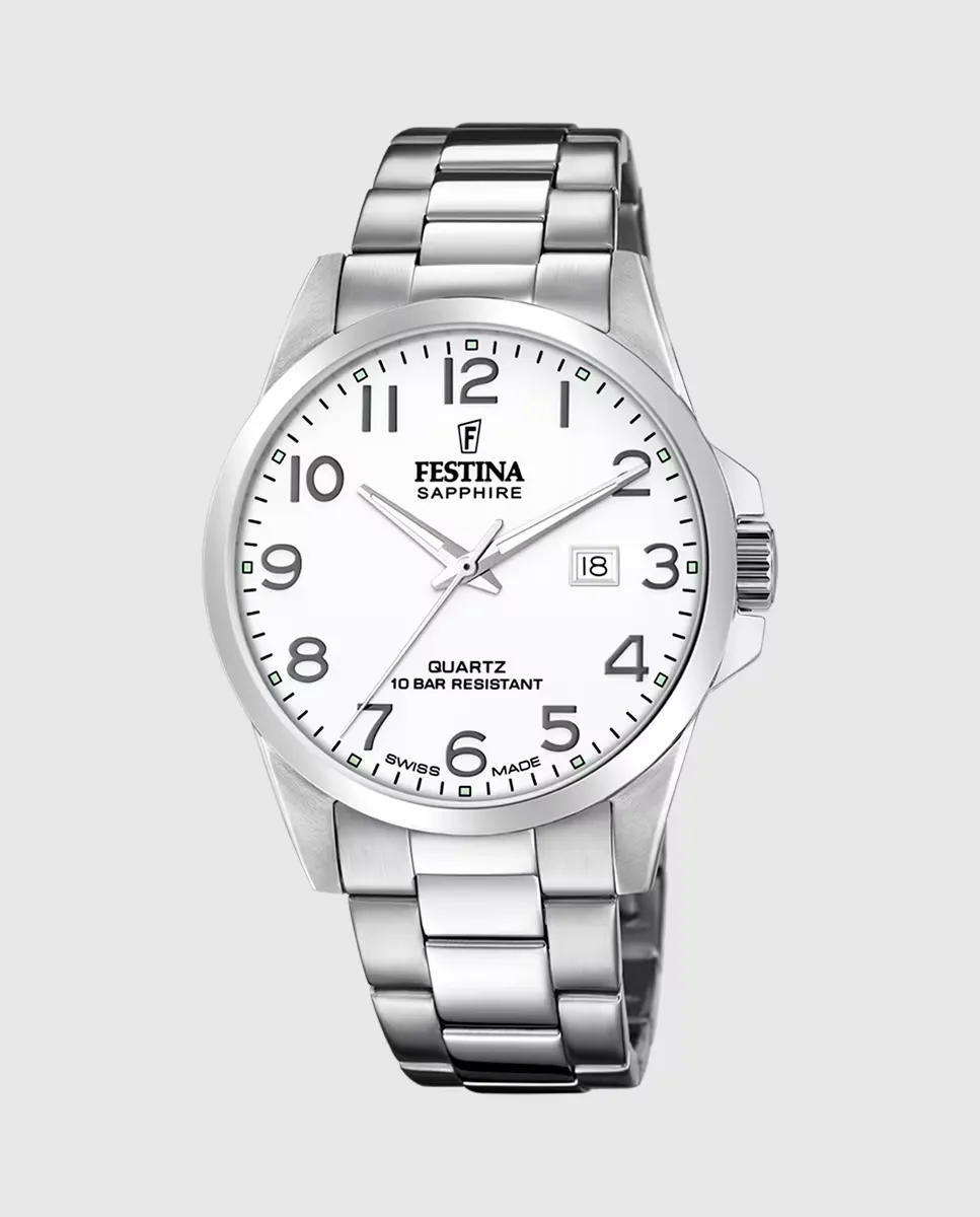 F20024/1 Мужские часы из серебряной стали швейцарского производства Festina, серебряный
F20024/1 Мужские часы из серебряной стали швейцарского производства Festina, серебряный