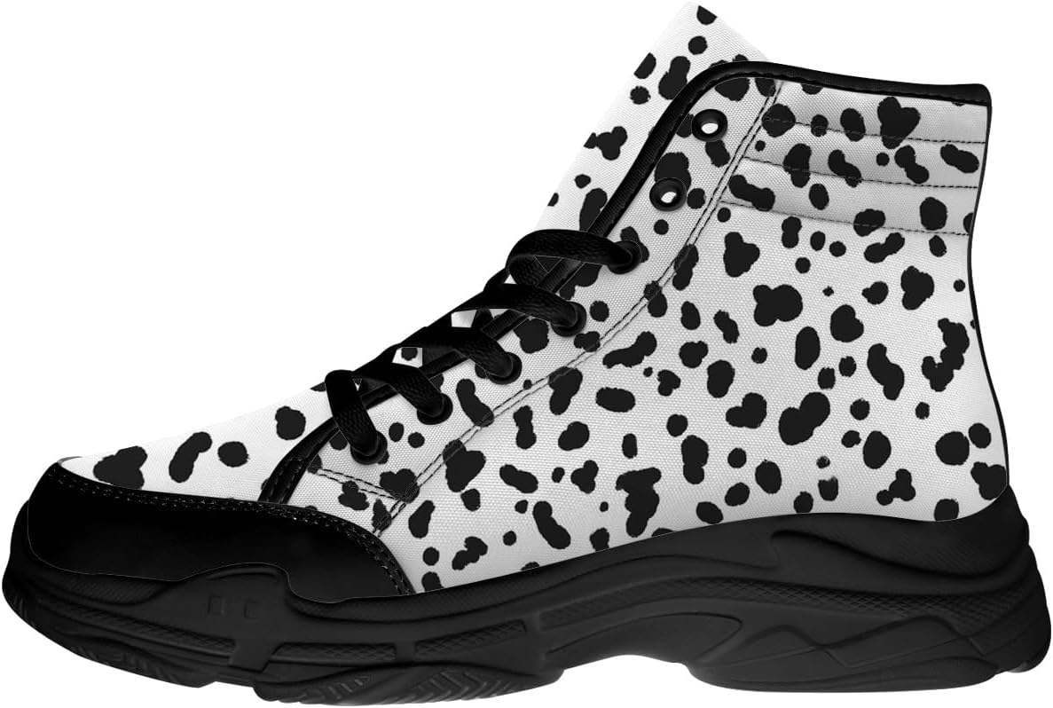 Мужские и женские кроссовки Dalmatian на высокой подошве с шнуровкой, текстильные платформенные туфли, подарки для него и для нее Generic, белый/черный
Мужские и женские кроссовки Dalmatian на высокой подошве с шнуровкой, текстильные платформенные туфли, подарки для него и для нее Generic, белый/черный