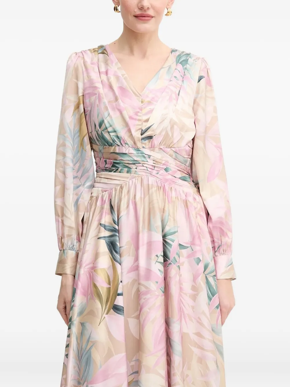 Платье с цветочным принтом и V-образным вырезом GUESS USA, розовый
Платье с цветочным принтом и V-образным вырезом GUESS USA, розовый