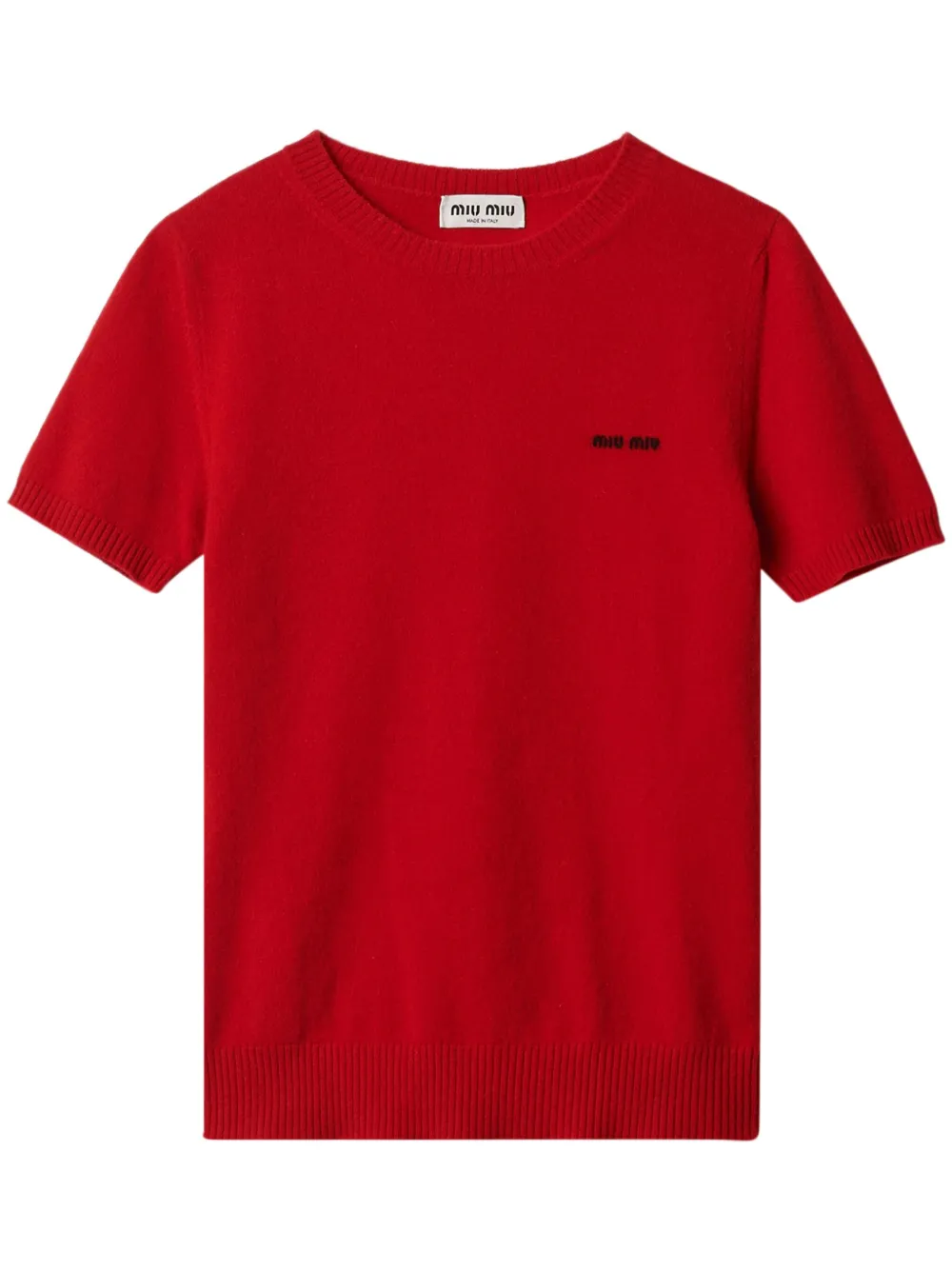 Кашемировый топ с логотипом MIU MIU, красный
Кашемировый топ с логотипом MIU MIU, красный