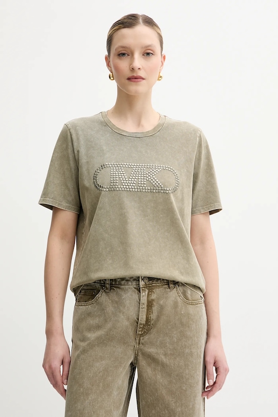 Хлопковая футболка Michael Michael Kors, зеленый 
Хлопковая футболка Michael Michael Kors, зеленый
