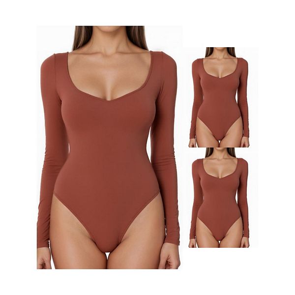 3 упаковки женского боди с длинным рукавом slim fit v-образный вырез для контроля живота Inspire Chic, Brown
3 упаковки женского боди с длинным рукавом slim fit v-образный вырез для контроля живота Inspire Chic, Brown