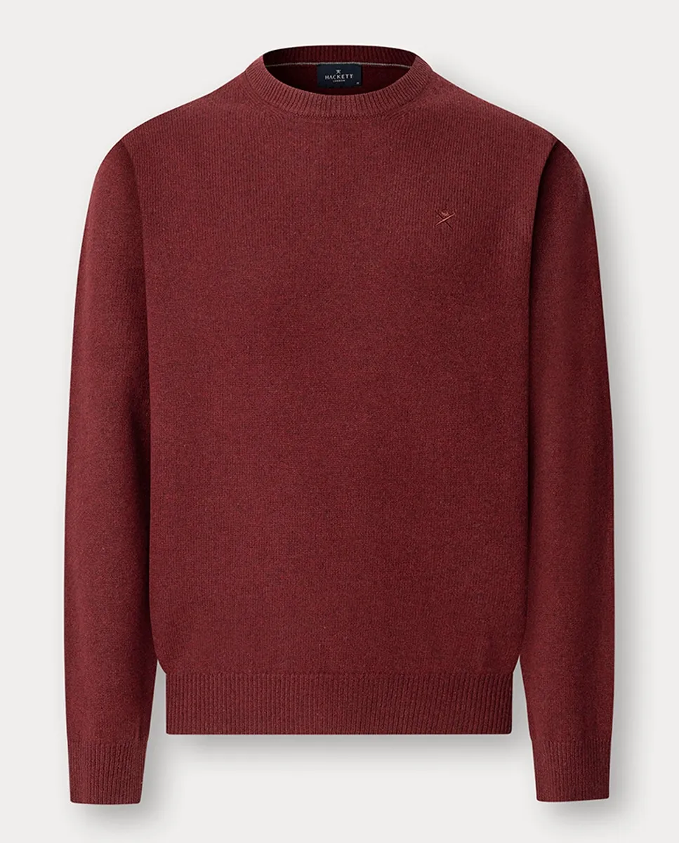 Мужской свитер однотонный с круглым вырезом и вышитым логотипом Hackett, бордовый
Мужской свитер однотонный с круглым вырезом и вышитым логотипом Hackett, бордовый