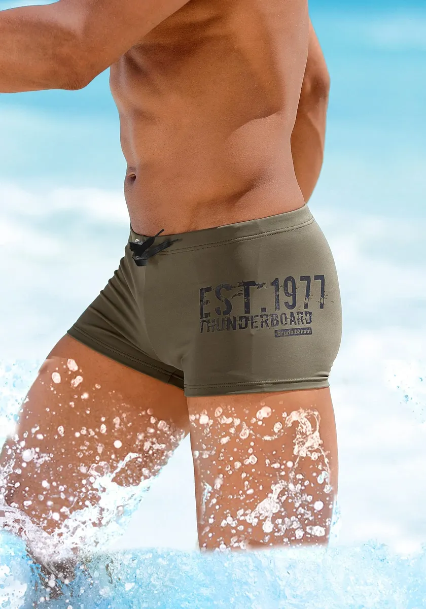 Плавки-боксеры Bruno Banani с принтом сбоку, оливковый
Плавки-боксеры Bruno Banani с принтом сбоку, оливковый