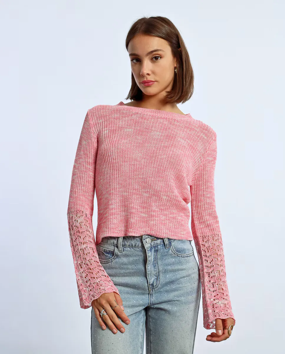 Женский свитер с ажурной пряжей в технике тай-дай Lili Sidonio, розовый
Женский свитер с ажурной пряжей в технике тай-дай Lili Sidonio, розовый