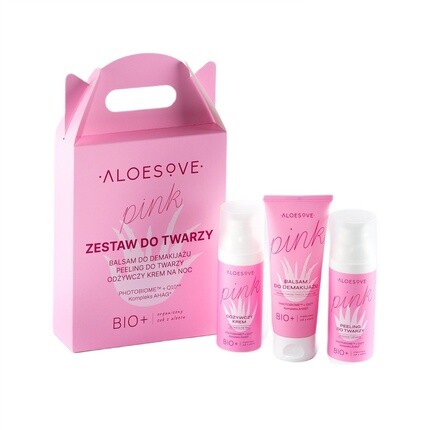 Бальзам для снятия макияжа Aloe Pink 75 мл, Пилинг для лица 50 мл, Питательный крем для лица 50 мл Sylveco
Бальзам для снятия макияжа Aloe Pink 75 мл, Пилинг для лица 50 мл, Питательный крем для лица 50 мл Sylveco