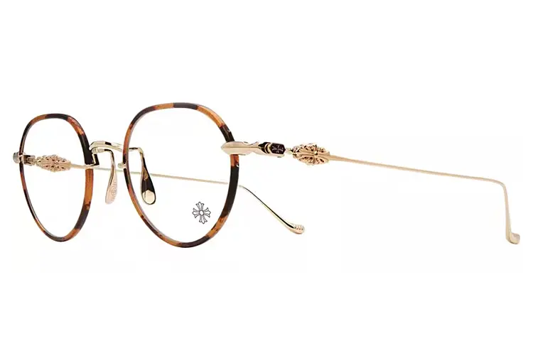 Chrome Hearts Унисекс очки в черепаховой оправе с золотым покрытием, Tortoiseshell Gold