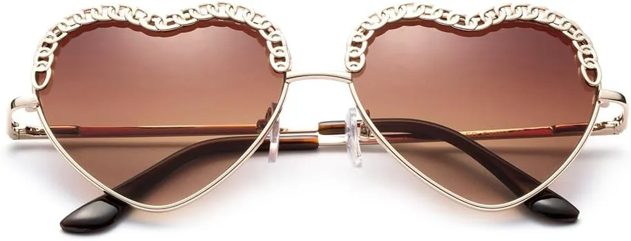 Newbee Fashion - "Corazon" — уникальные легкие солнцезащитные очки с пружинными шарнирами и дизайном в форме сердца Newbee Fashion Sunglasses, Gold/Brown
Newbee Fashion - "Corazon" — уникальные легкие солнцезащитные очки с пружинными шарнирами и дизайном в форме сердца Newbee Fashion Sunglasses, Gold/Brown