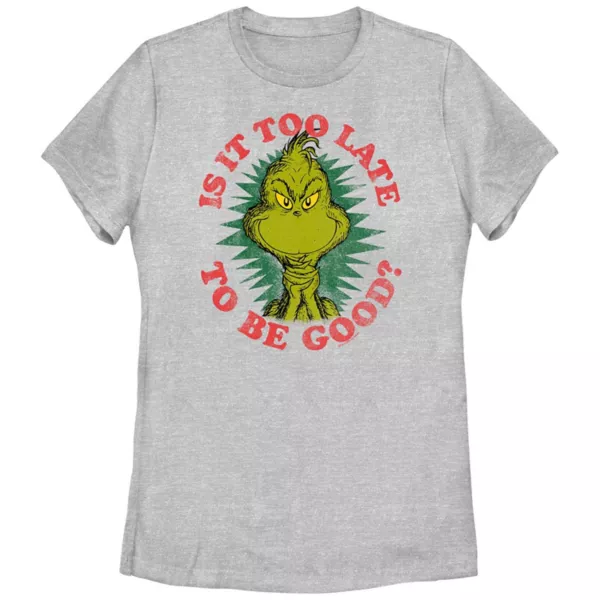 Футболка с графическим принтом «Доктор Сьюз» для подростков: «Слишком поздно быть хорошим» Grinch, серый
Футболка с графическим принтом «Доктор Сьюз» для подростков: «Слишком поздно быть хорошим» Grinch, серый