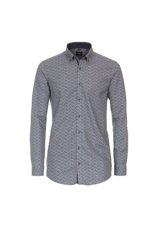 Рубашка с принтом в деловом стиле облегающая фигуру Venti, синий
Рубашка с принтом в деловом стиле облегающая фигуру Venti, синий