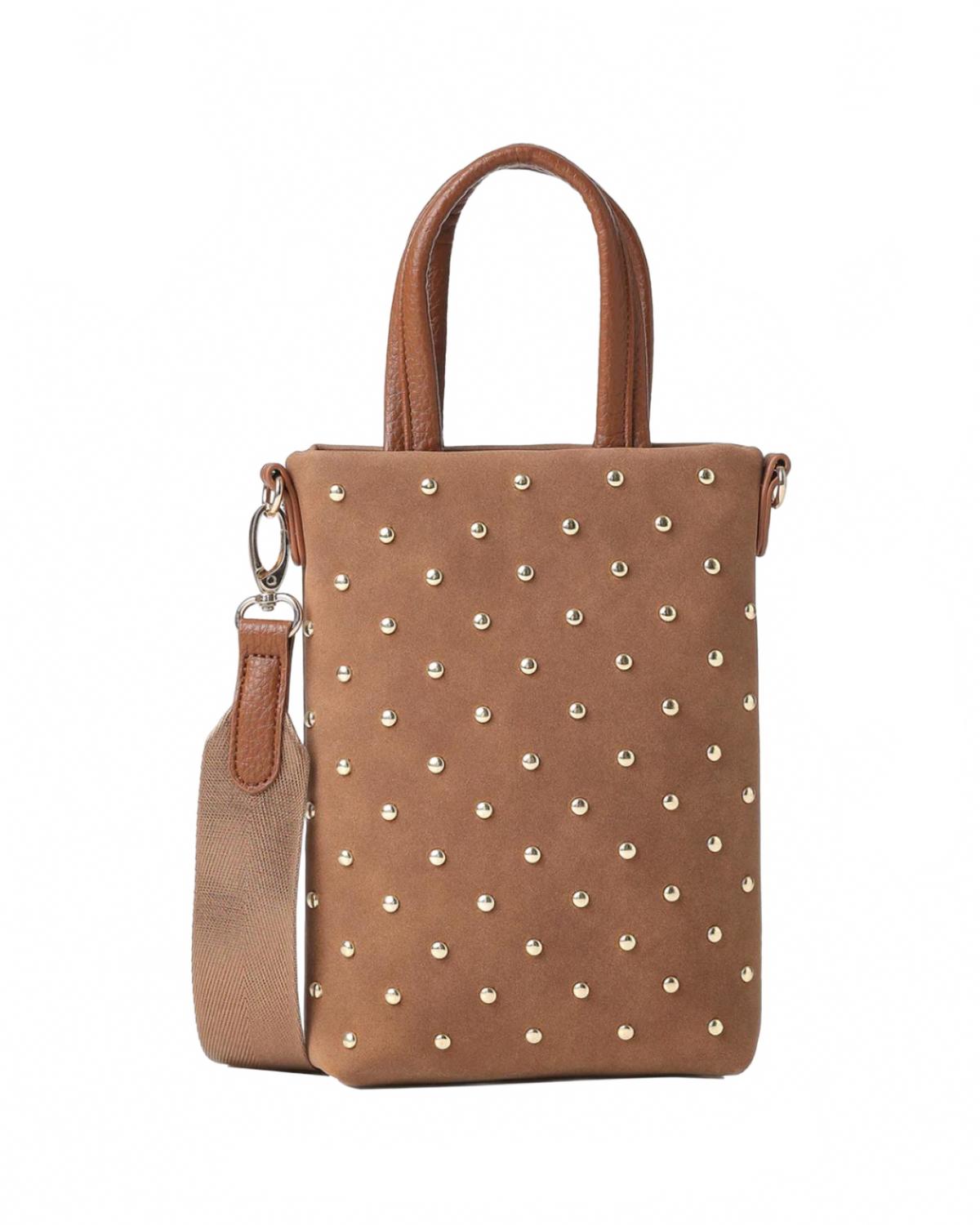 HAUTE SHORE Женская сумка через плечо для телефона Mila из замши с заклепками, цвет «седло»
HAUTE SHORE Женская сумка через плечо для телефона Mila из замши с заклепками, цвет «седло»